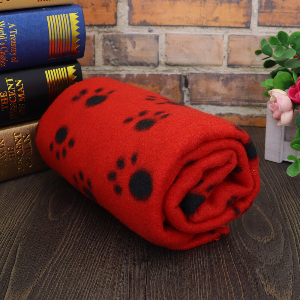 Paw Print Fleece Dog Blanket