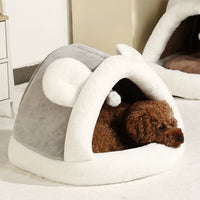 Dog Tent Cave Bed | Self-Warming Anxiety Relief Hut for Small Dogs — No Electricity Needed