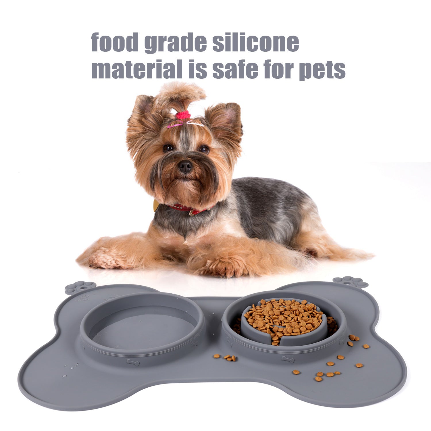 Silicone Double Bowl Dog Placemat