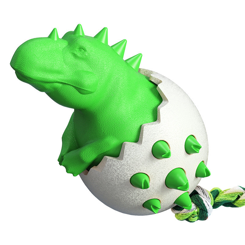 Dino Chew Toy with Rope — Durable Rubber Dog Toy for Aggressive Chewers