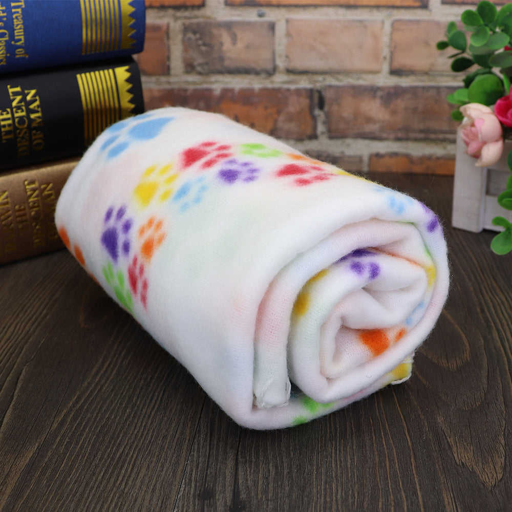 Paw Print Fleece Dog Blanket