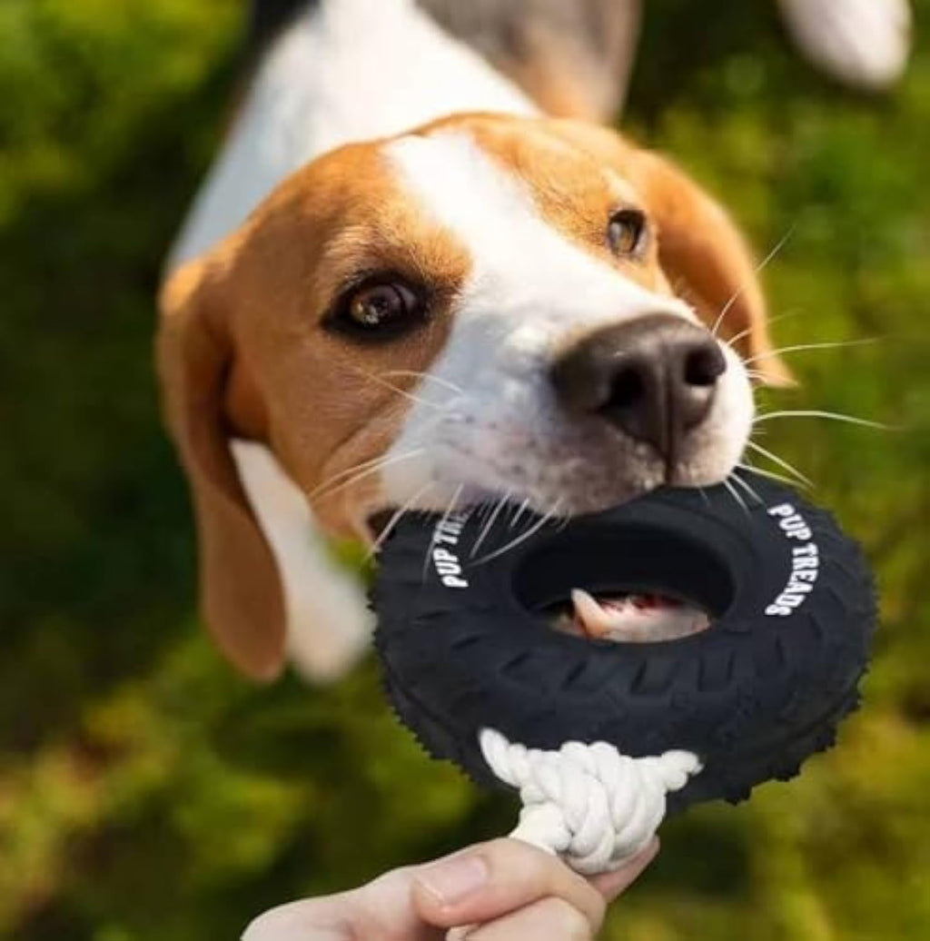 Tire Chew Toy — Treat-Dispensing Dog Toy for Aggressive Chewers