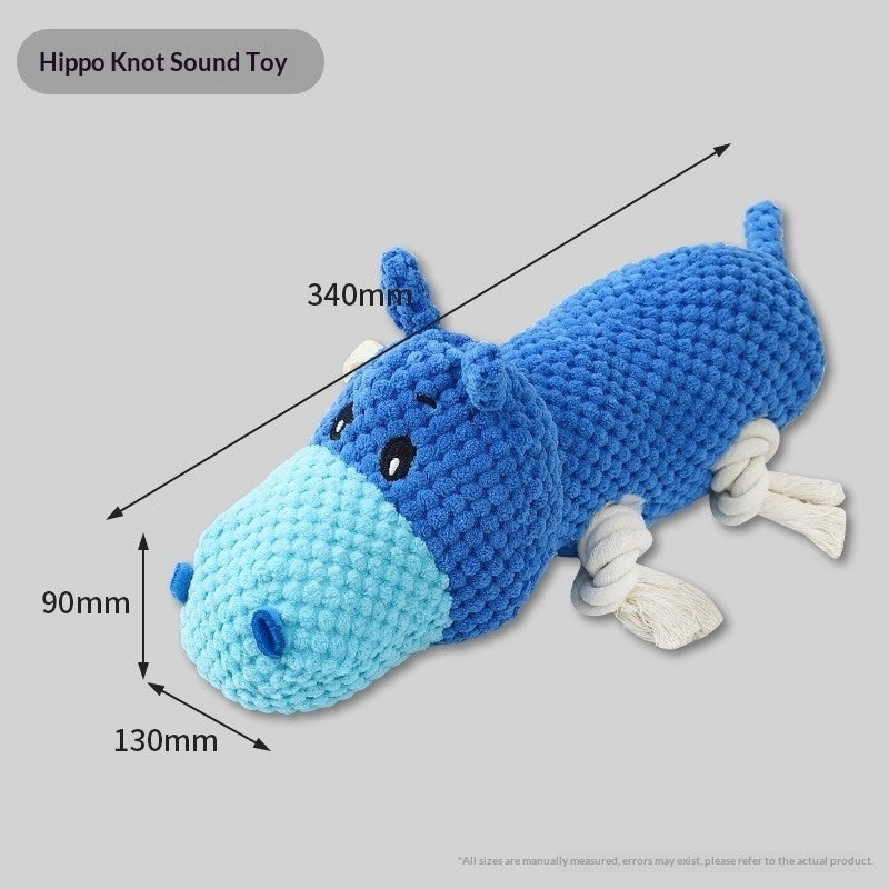 Squeaky Plush Dog Toy — Crocodile, Hippo & Duck Chew Toys for Dogs