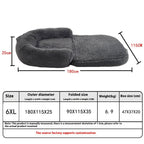 Long Hair Plush Human-Size Dog Sofa Bed