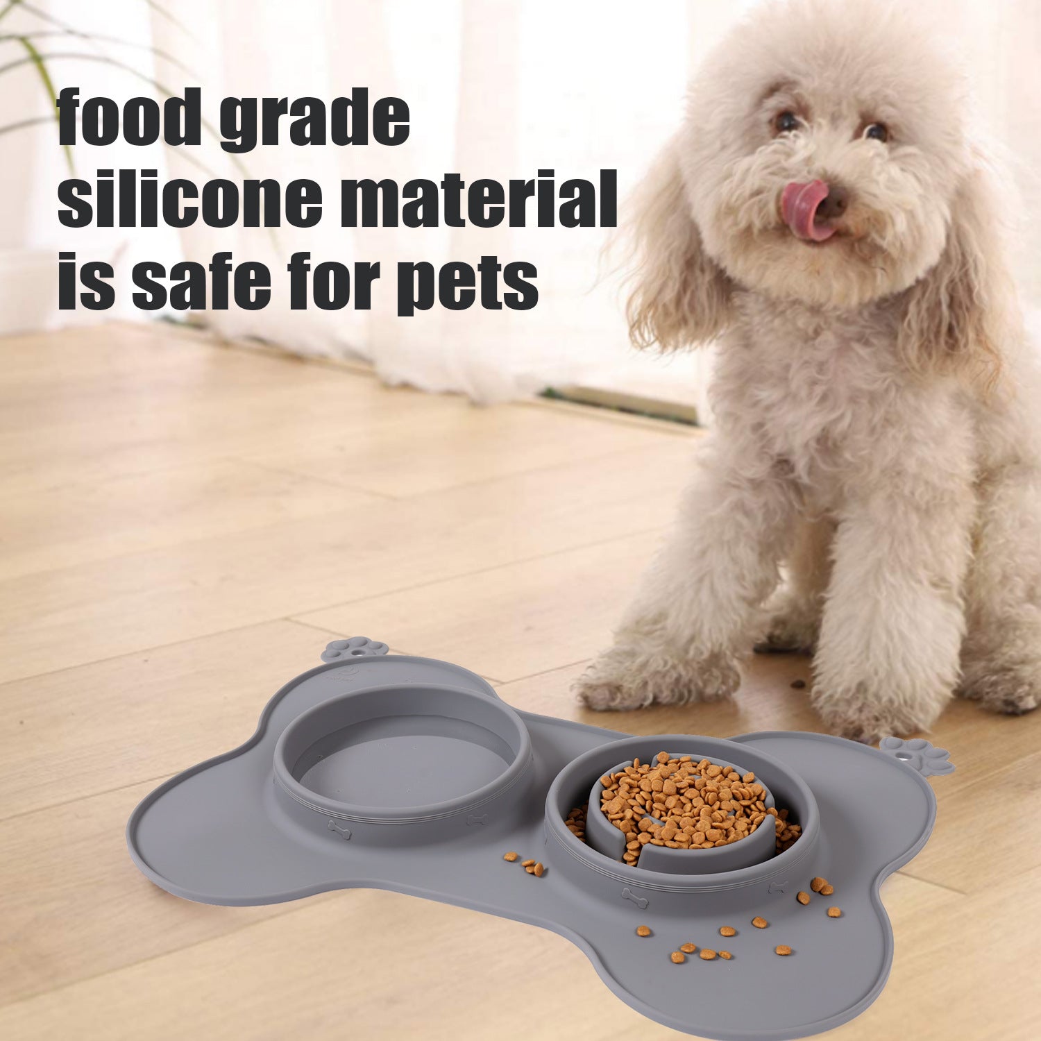 Silicone Double Bowl Dog Placemat