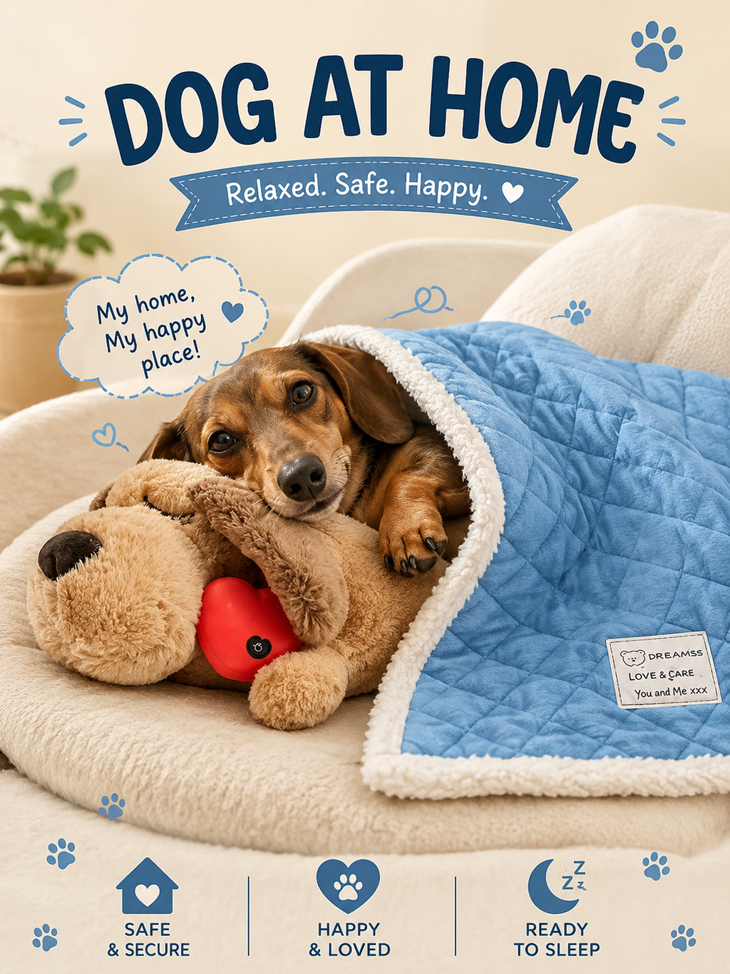 Quilted Terry Dog Blanket | Soft Warm Blanket for Dogs