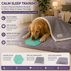 Calm & Sleep Training Bundle | Thick Plush Dog Mat, Quilted Blanket & Silicone Lick Pad