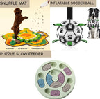 Energy Burner Box | Puppy Puzzle Slow Feeder, Flower Snuffle Mat , Inflatable Dog Soccer Ball