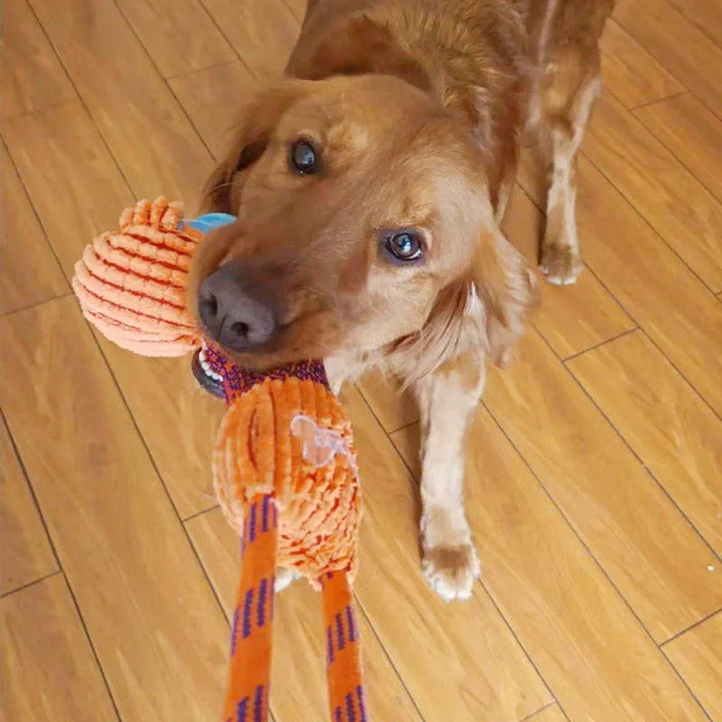 Animal Shaped Dog Chew Toy with Handle