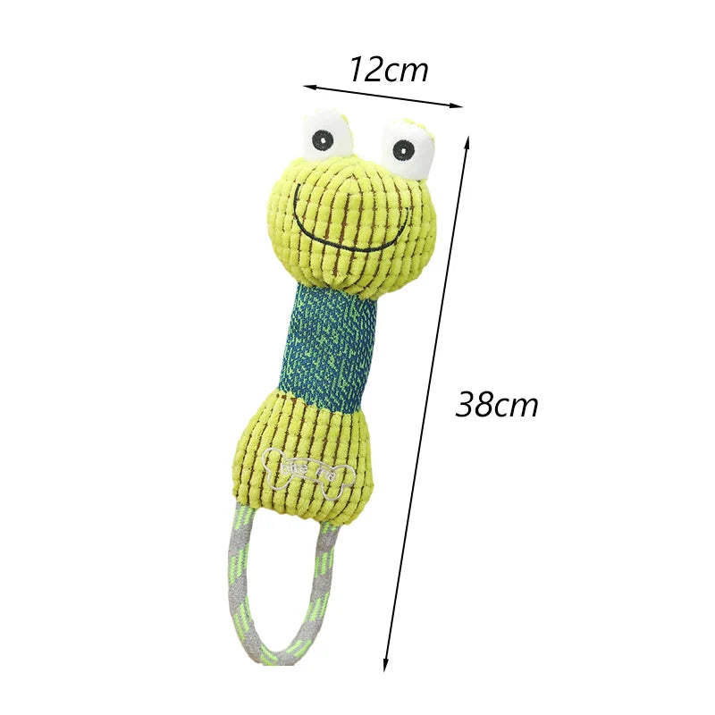 Animal Shaped Dog Chew Toy with Handle