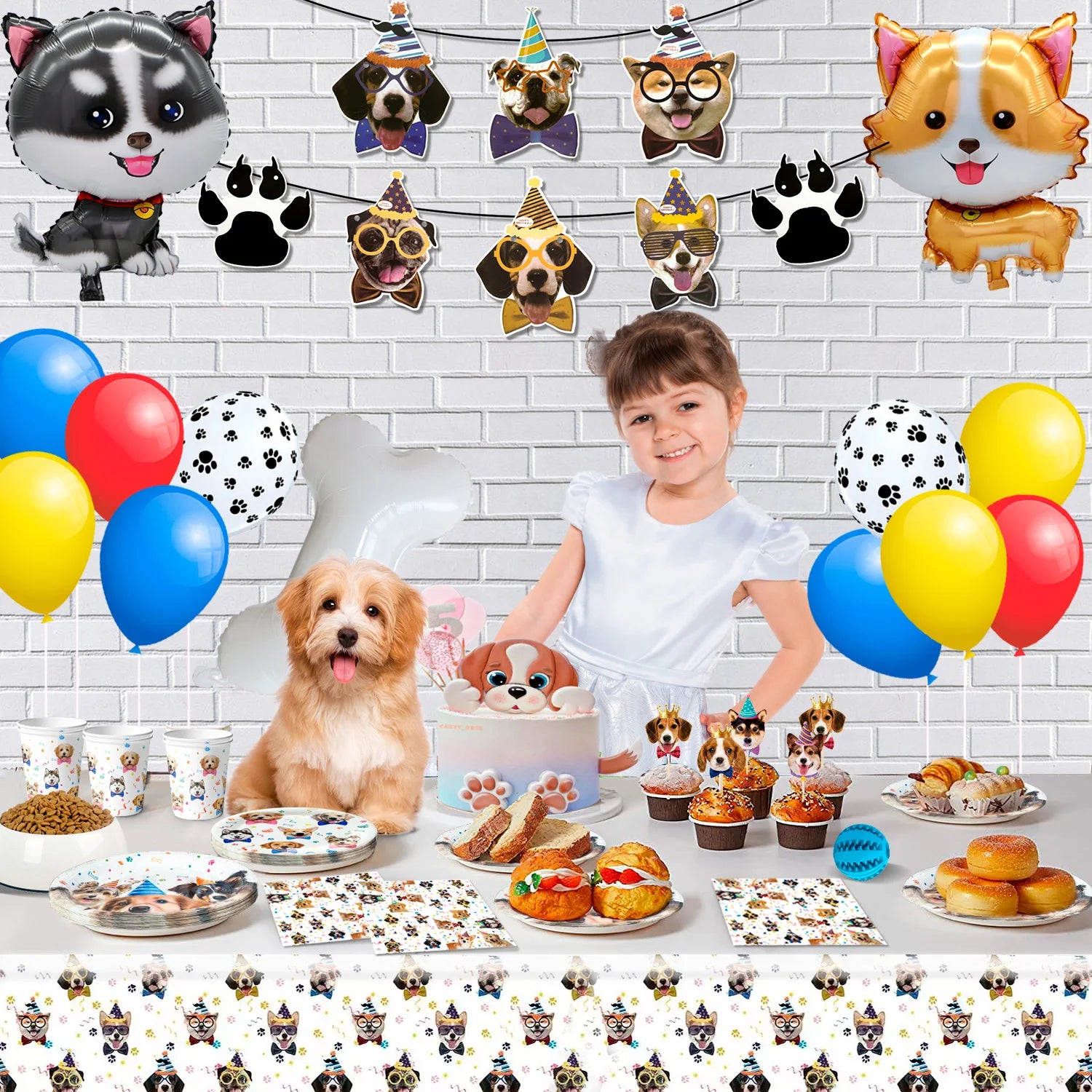 Dog Birthday Party Decoration Set