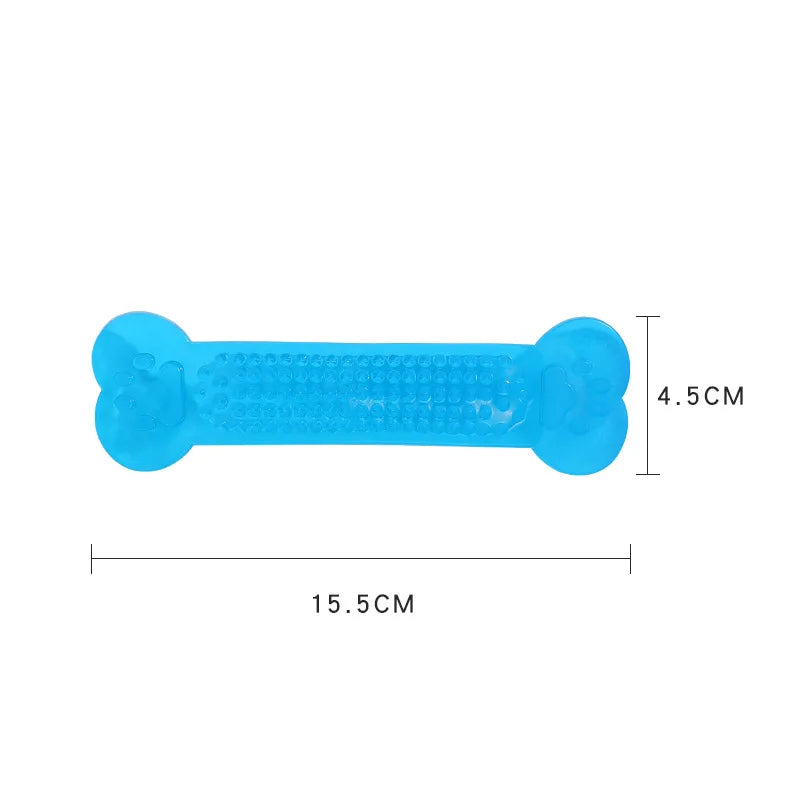 Paw Print Rubber Bone Dog Chew Toy