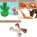 Save Your Furniture Kit – Cactus Molar Chew Stick, Puppy Puzzle Slow Feeder & Nylon Chew Toy
