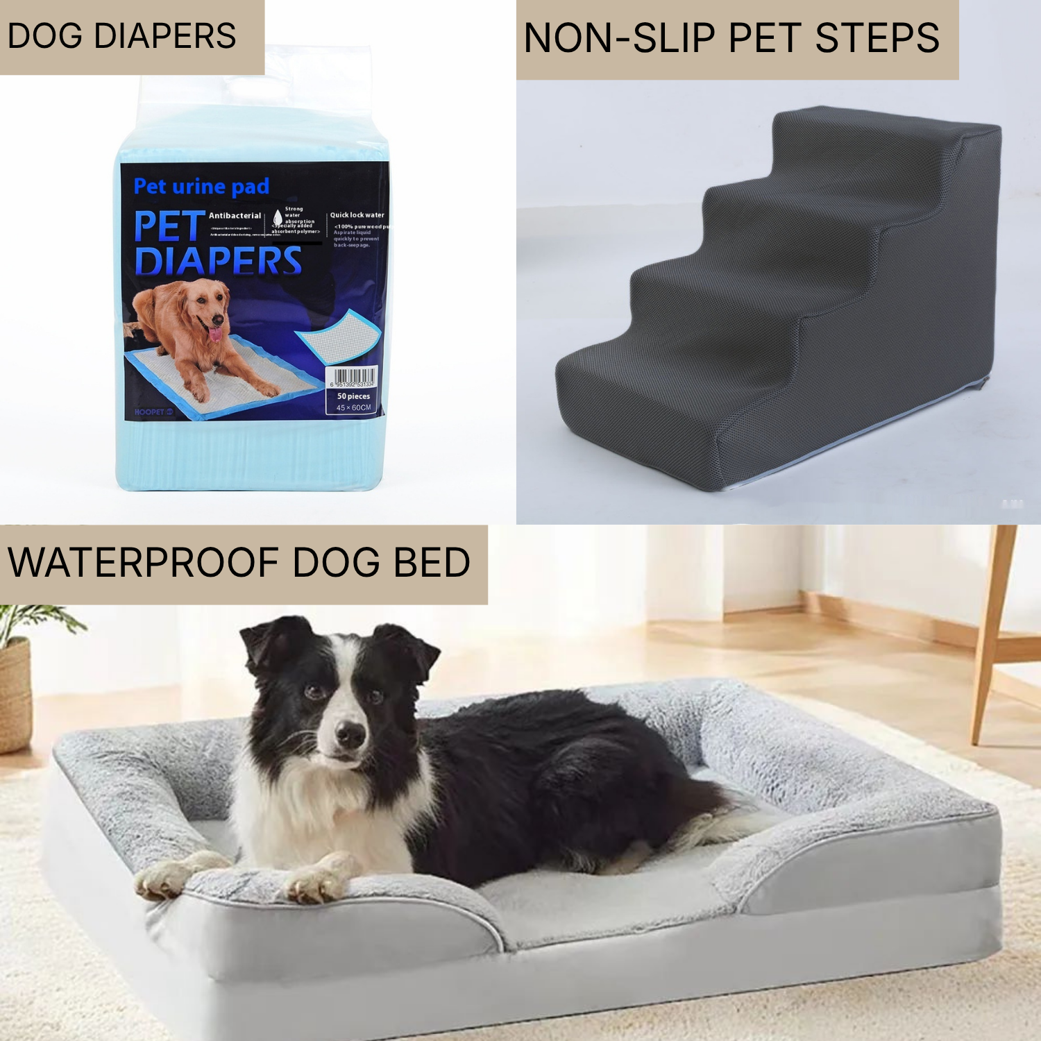 Senior Comfort Kit | Dog Bed, Pet Steps & Disposable Pads