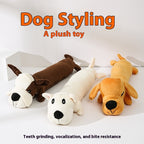 Plush Squeaky Dog Toy — Lying Dog Shape