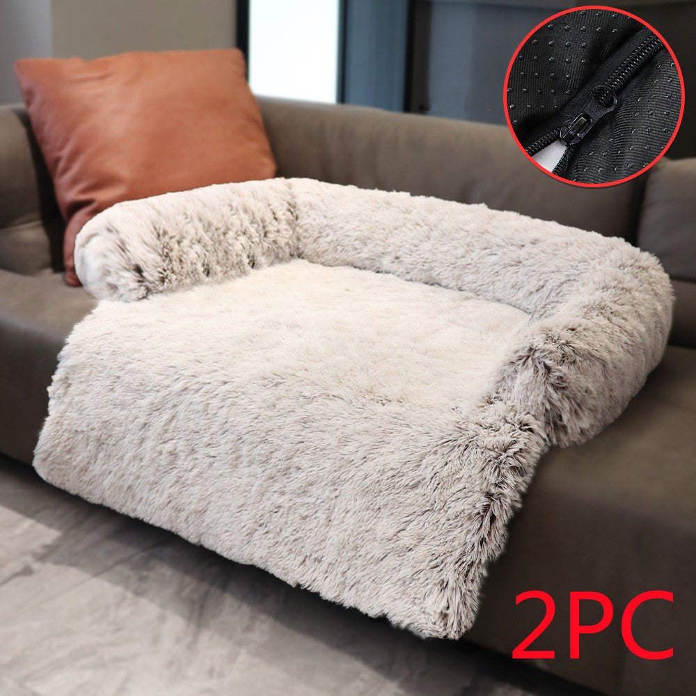 Plush Long-Hair Dog Bed & Kennel Mat