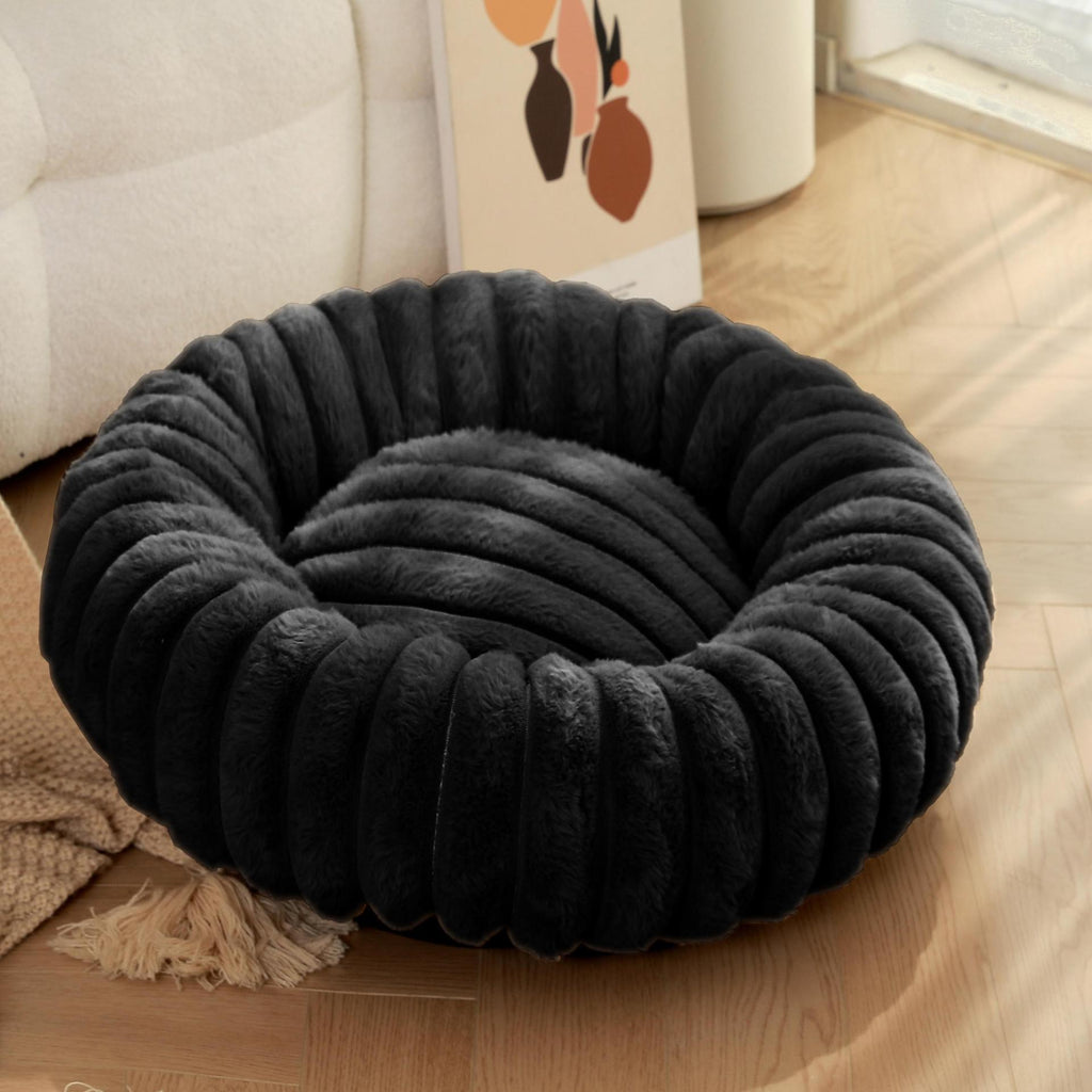Round Plush Calming Dog Bed
