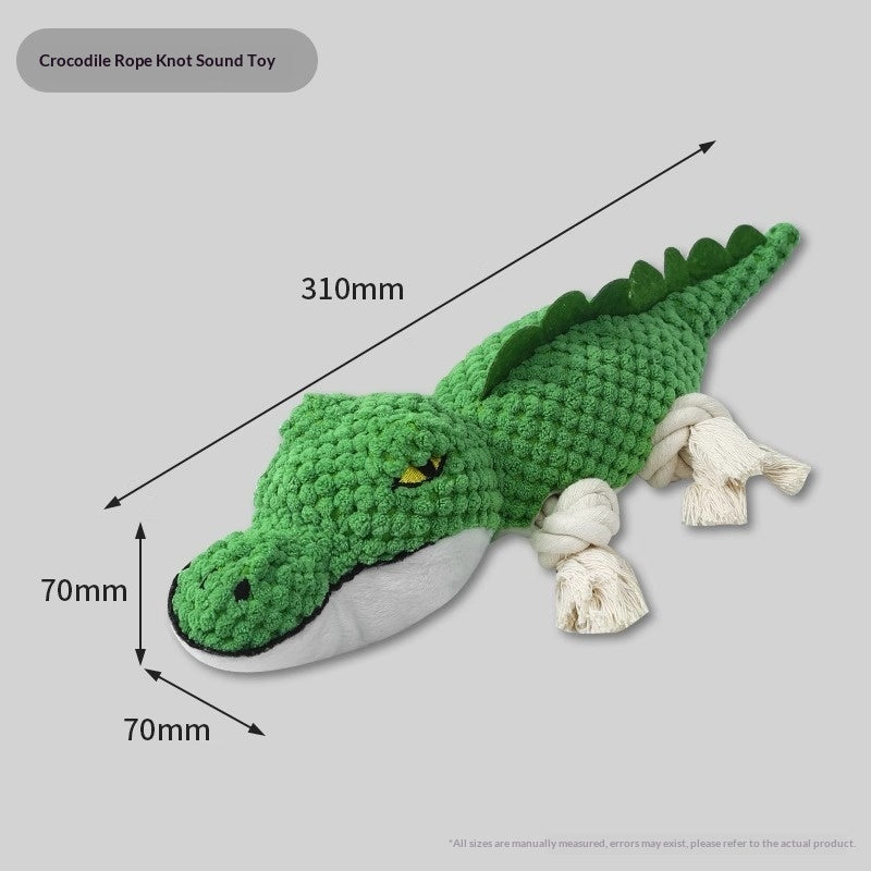 Squeaky Plush Dog Toy — Crocodile, Hippo & Duck Chew Toys for Dogs