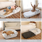 Long Hair Plush Human-Size Dog Sofa Bed